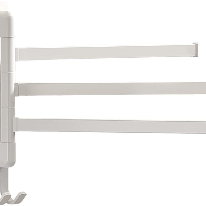 Obrotowy wieszak na ręczniki bez konieczności wiercenia wielofunkcyjny wieszak na ręczniki stojak przechowywania stali nierdzewnej kuchni białe pręty