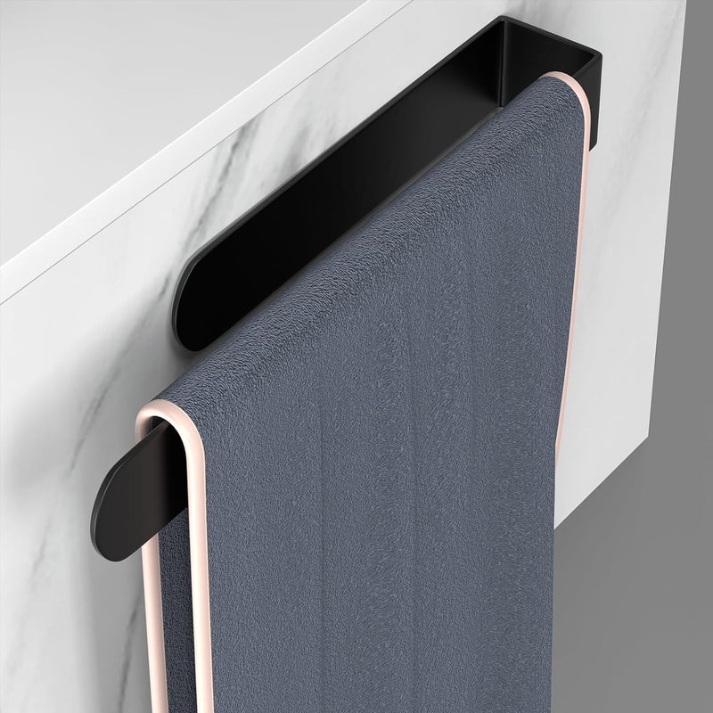 Wieszak na ręczniki łazienkowe bez wiercenia, samoprzylepny 30 cm, czarny