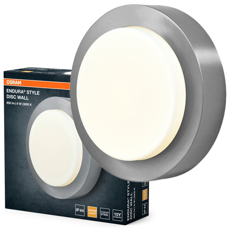 Kinkiet Ogrodowy Osram Lampa Elewacyjna Zewnętrzna LED 8W 370lm 3000K Ciepła biel Aluminium IP44 1 szt.