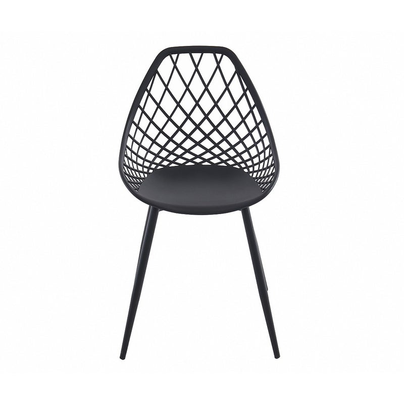 Zestaw 2 krzeseł ogrodowych z polipropylenu z metalowymi nogami - Czarny - MALAGA