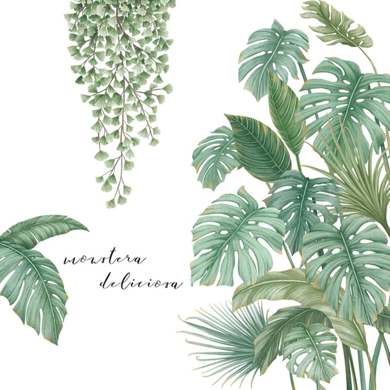 Naklejka ścienna - Dekoracja ścienna - roślina - 30*90cm - zielona - do salonu, sypialni - PVC