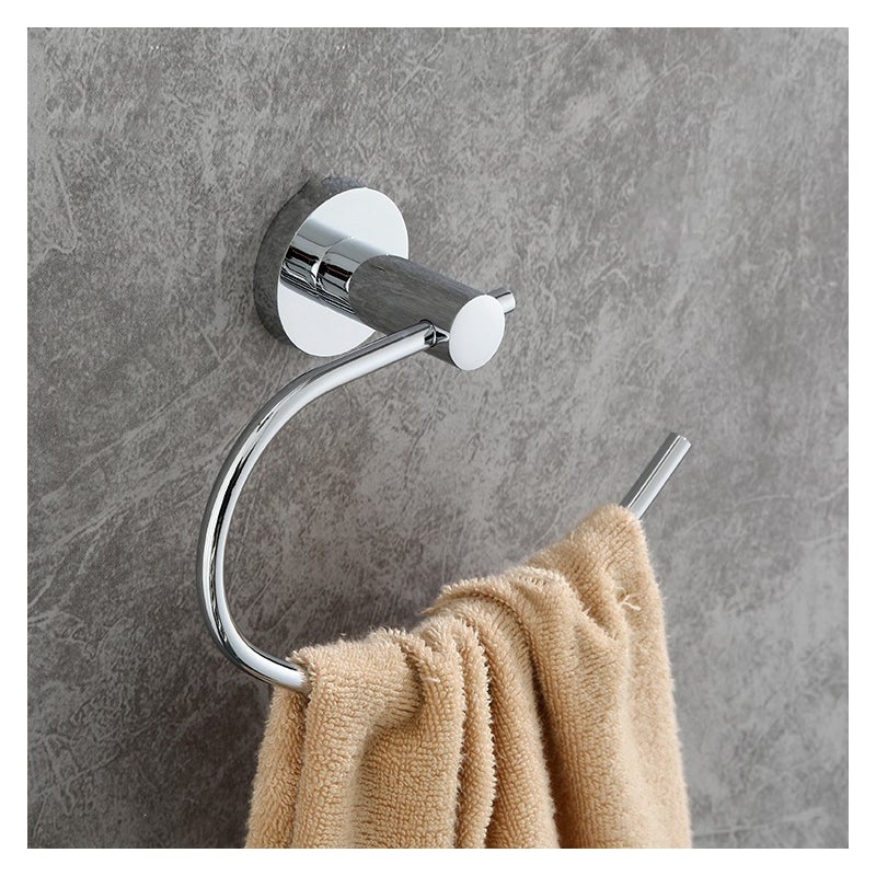 Nowoczesny wieszak na ręczniki z chromowanej stali nierdzewnej 304, do salonu i kuchni, srebrny