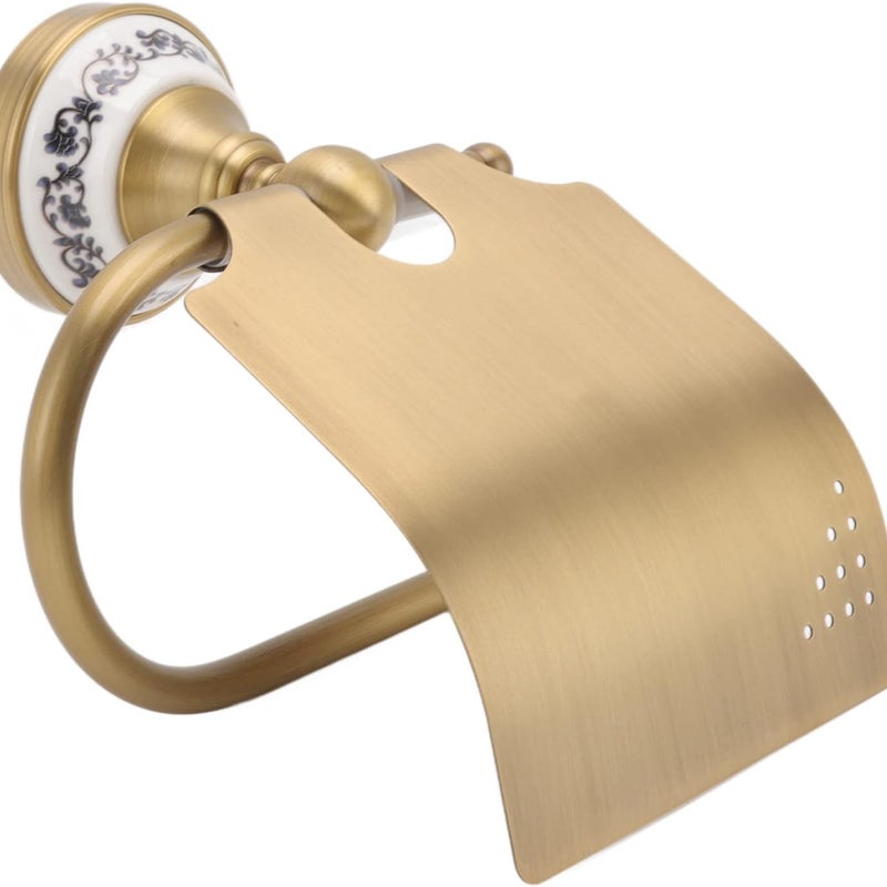 Naścienny uchwyt na papier toaletowy, regulowany uchwyt na ręcznik papierowy w stylu vintage z porcelanową dekoracją do domu, łazienki i hotelu
