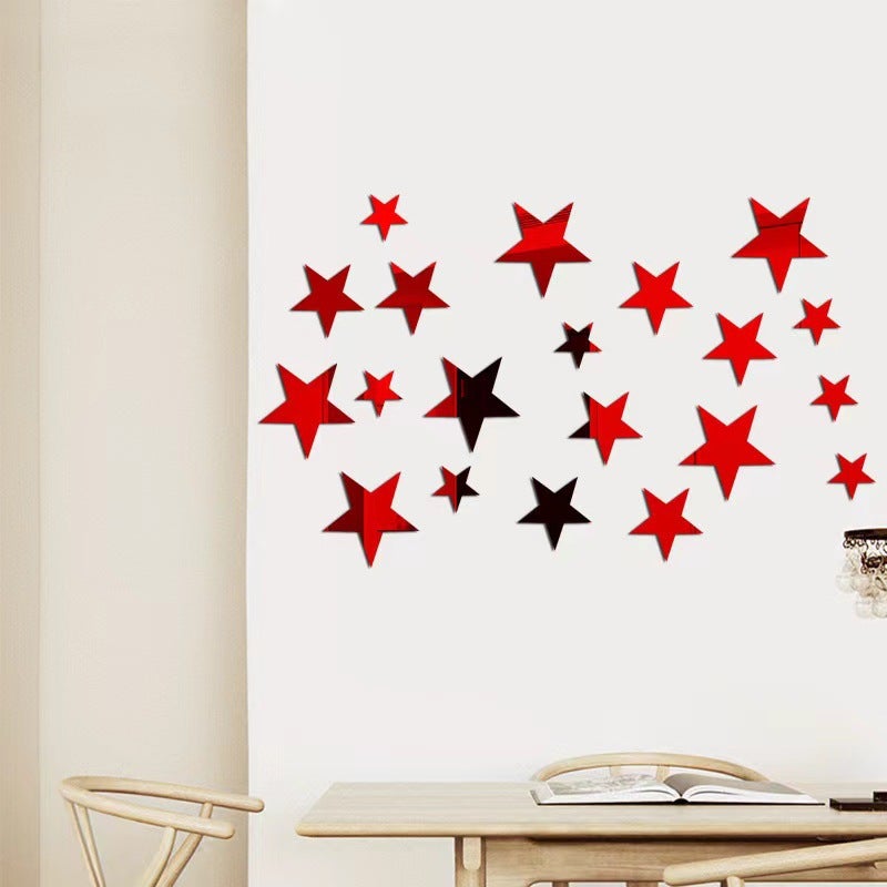 20-częściowa naklejka ścienna DIY Star Mirror, naklejka akrylowa, wodoodporna naklejka ścienna do sypialni dziecięcej, dekoracja domu