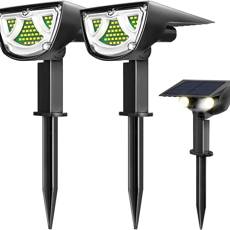 Zestaw lamp solarnych z diodami LED Biały zimny lm W Wodoodporne Do ogrodu na dziedziniec werandę alejkę podwórko basen taras
