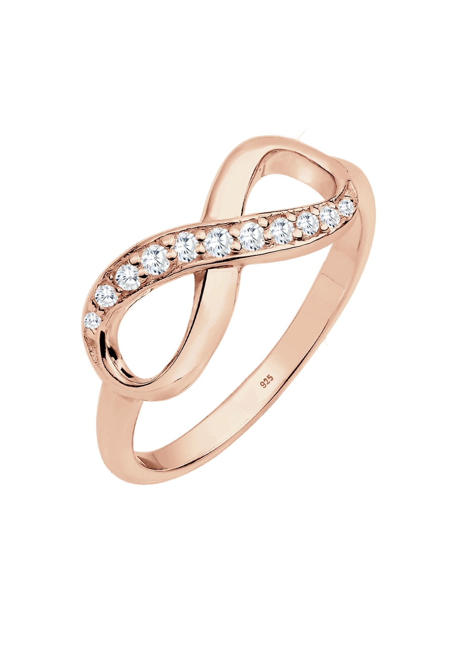 Elli Damski symbol nieskończoności Eternity Trend z kryształami cyrkonii w srebrze 925 Sterling Silver Pierścionki 1 ct