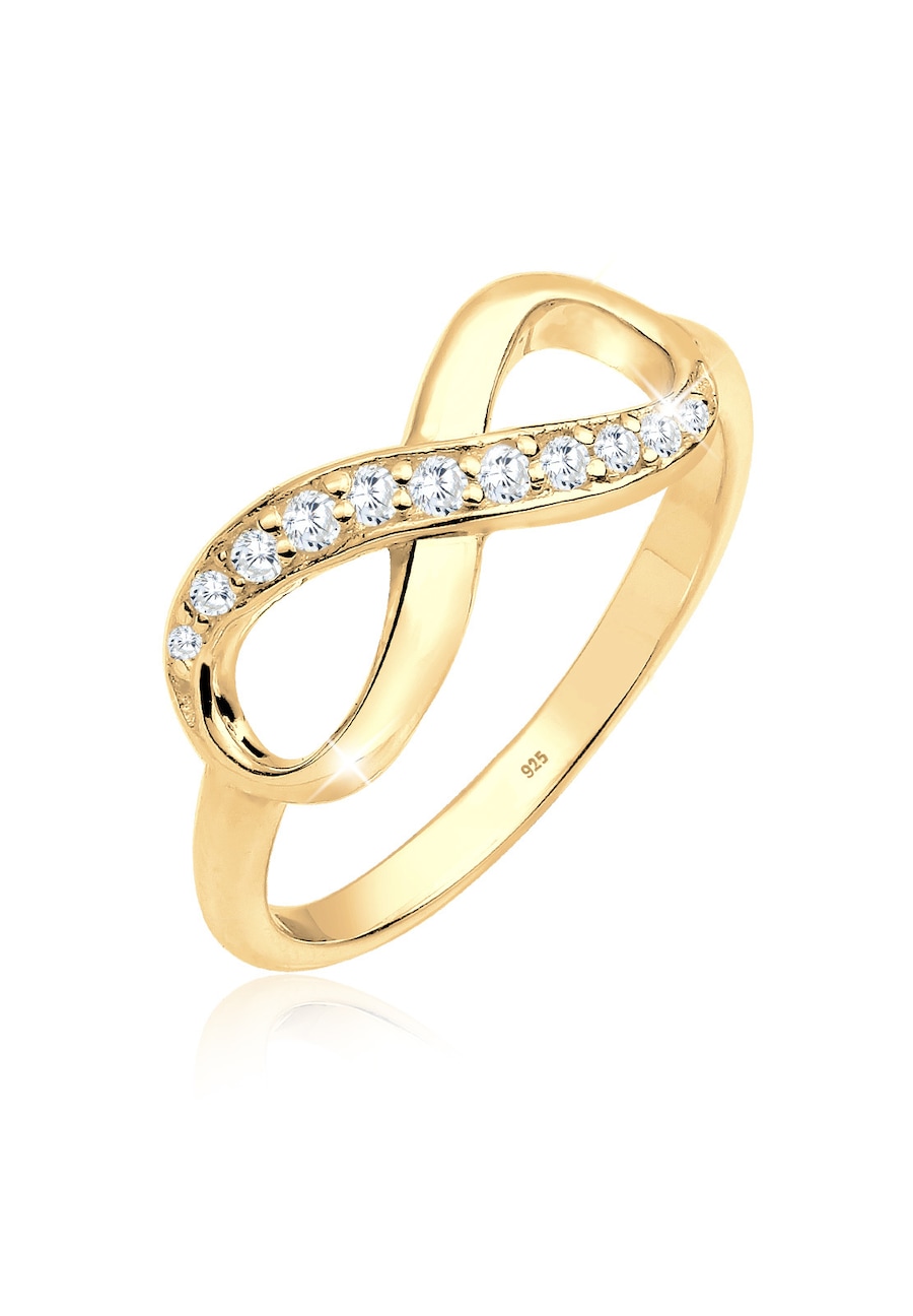 Elli Damski symbol nieskończoności Eternity Trend z kryształami cyrkonii w srebrze 925 Sterling Silver Pierścionki 1 ct