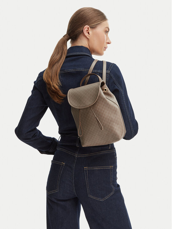 Calvin Klein Plecak Emblem Aop Mini Backpack LV04F3507G Beżowy