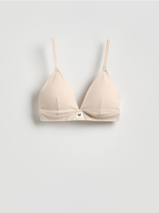 Reserved - Miękki biustonosz - beżowy