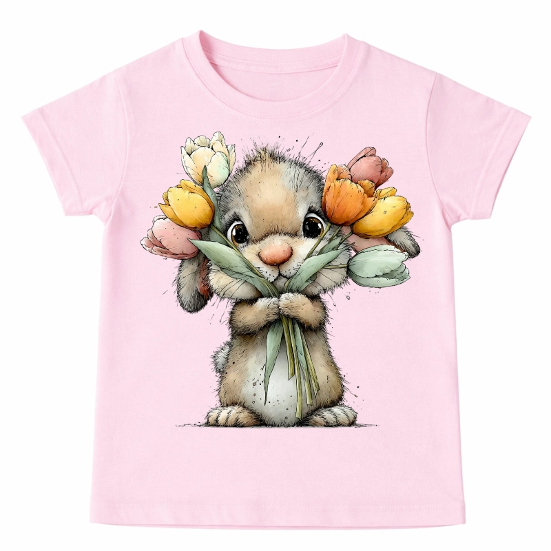 Koszulka z zajączkiem dla dziewczynki na Wielkanoc - zając12-48