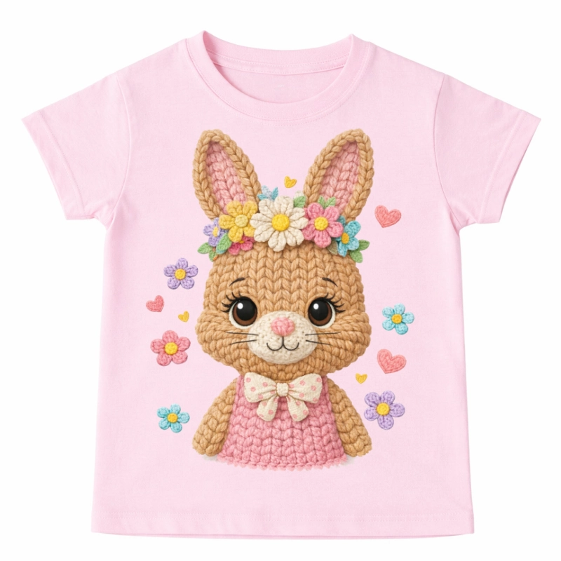 Koszulka z zajączkiem dla dziewczynki na Wielkanoc