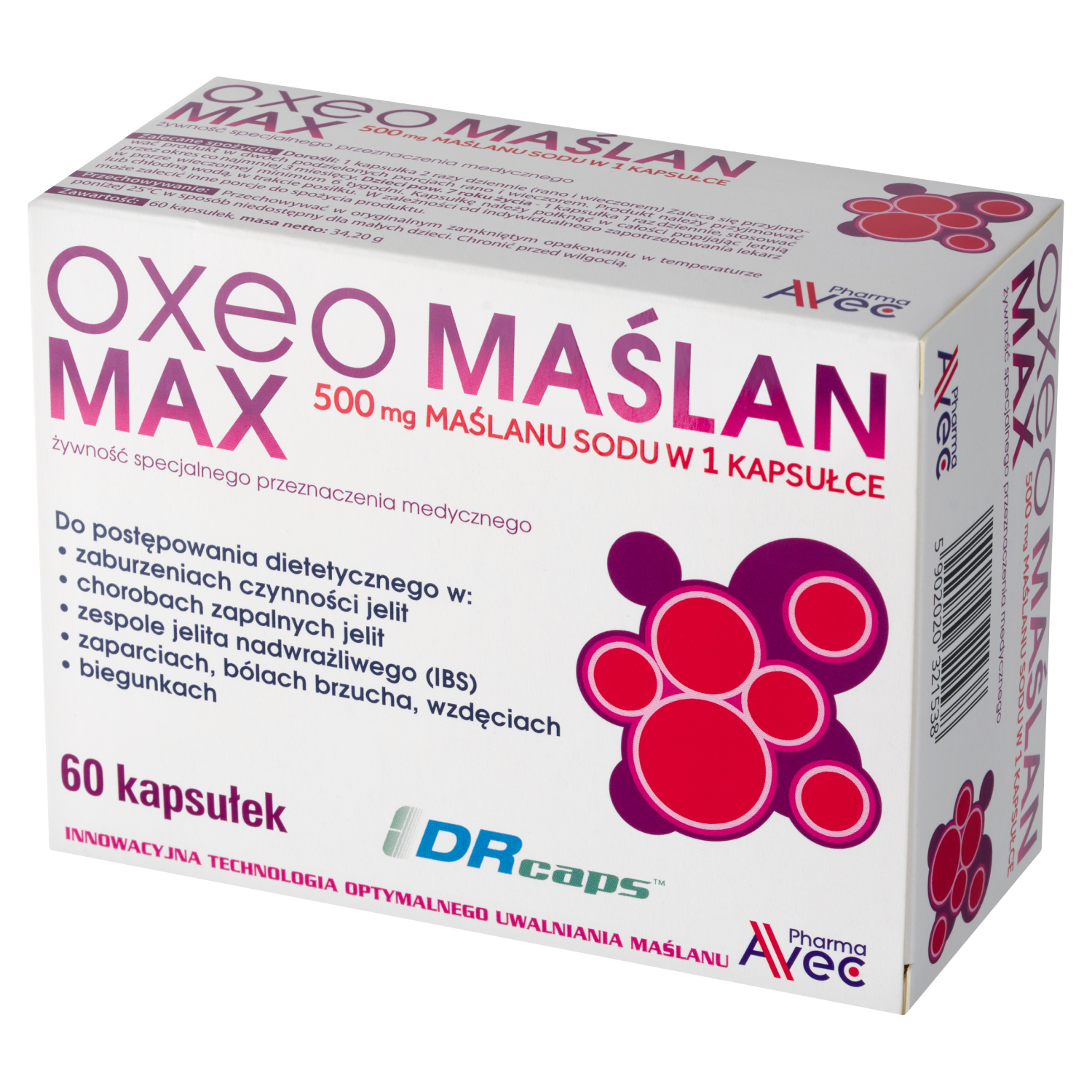 Oxeo Maślan Max 500 mg, 60 kapsułek