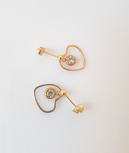 Kolczyki pozłacane Światło w sercu