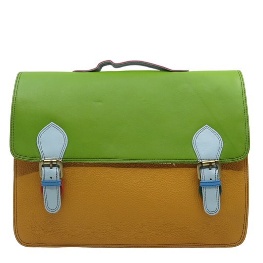 Aktówka torebka damska pojemna mieści A4 skórzana elegancka eko OLIVKA