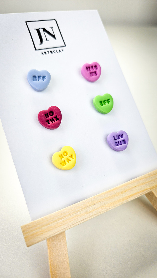 Kolczyki serduszka zestaw 3 par