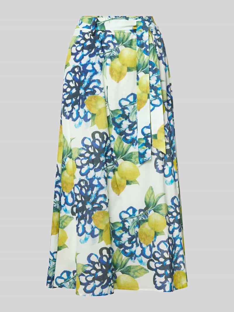 Spódnica midi w kroju regular fit z kwiatowym nadrukiem na całej powierzchni