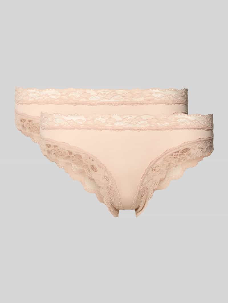 Figi o kroju slim fit z obszyciem koronką model 'Rio'