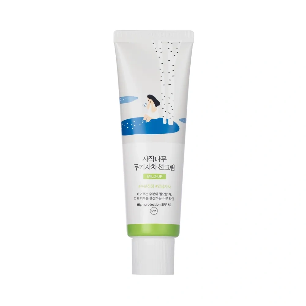 Round Lab Birch Juice Moisturizing Mild Up Sunscreen SPF50+ PA++++ łagodzący krem przeciwsłoneczny 50 ml