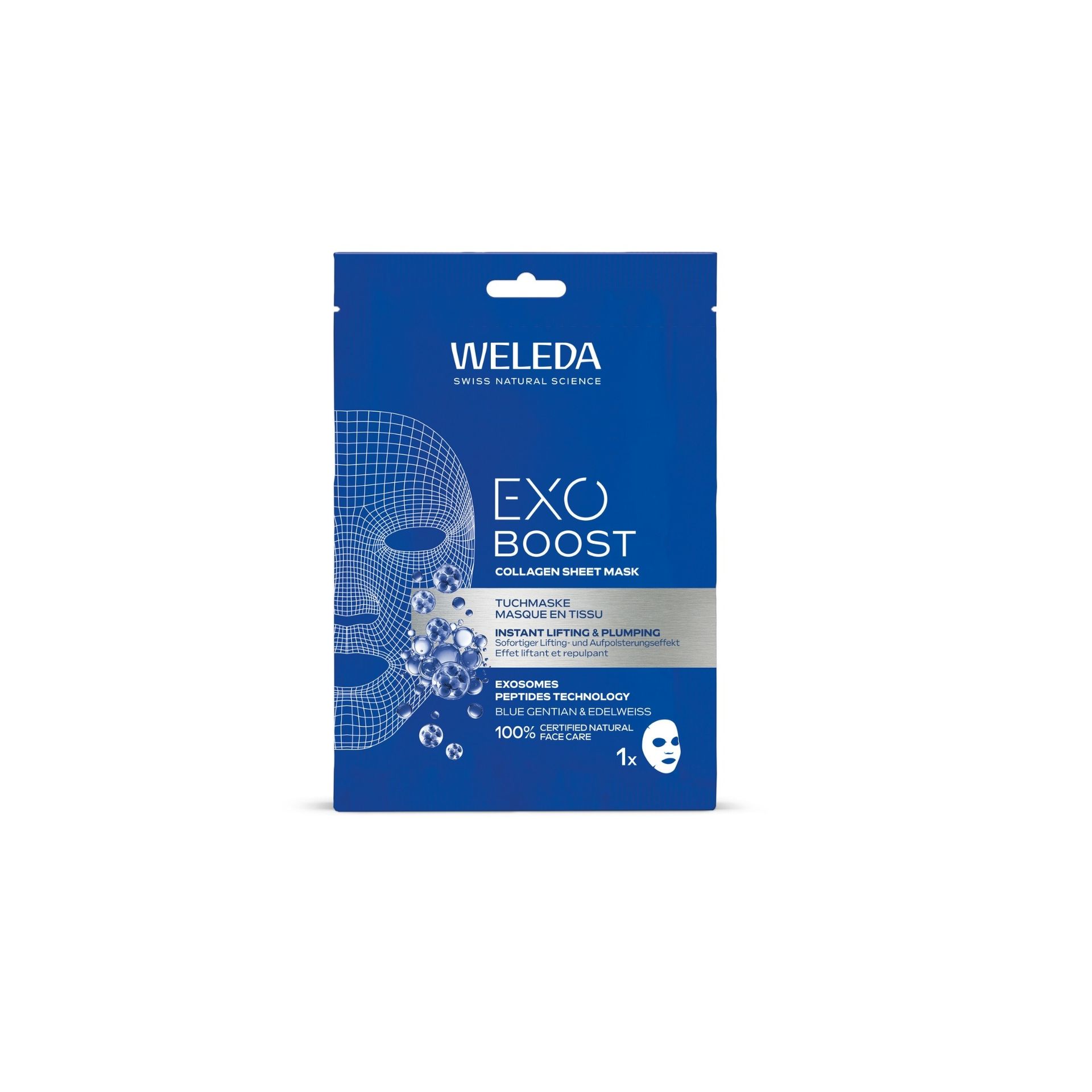 Weleda Exo Boost Kolagenowa Maseczka w Płachcie z Goryczką Letnią i Szarotką Alpejską 20ml