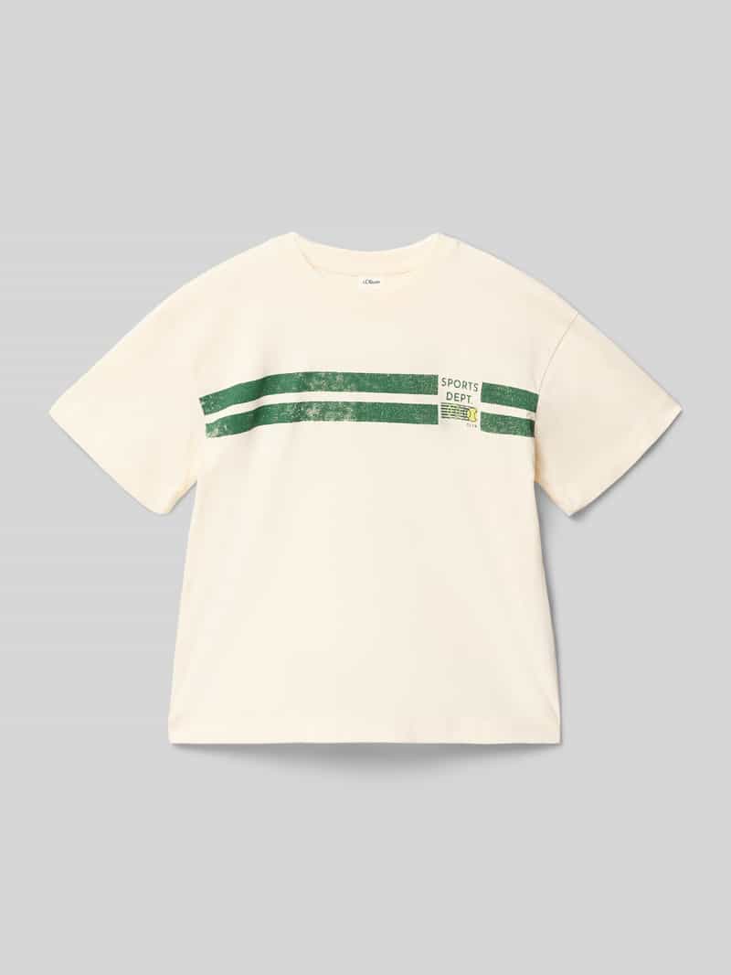 t-shirt o kroju regular fit z czystej bawełny