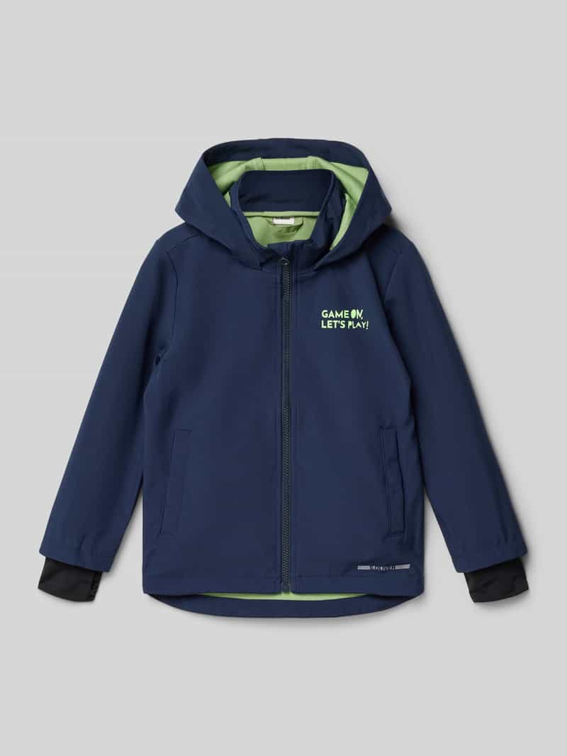 kurtka softshell o kroju regular fit z kapturem