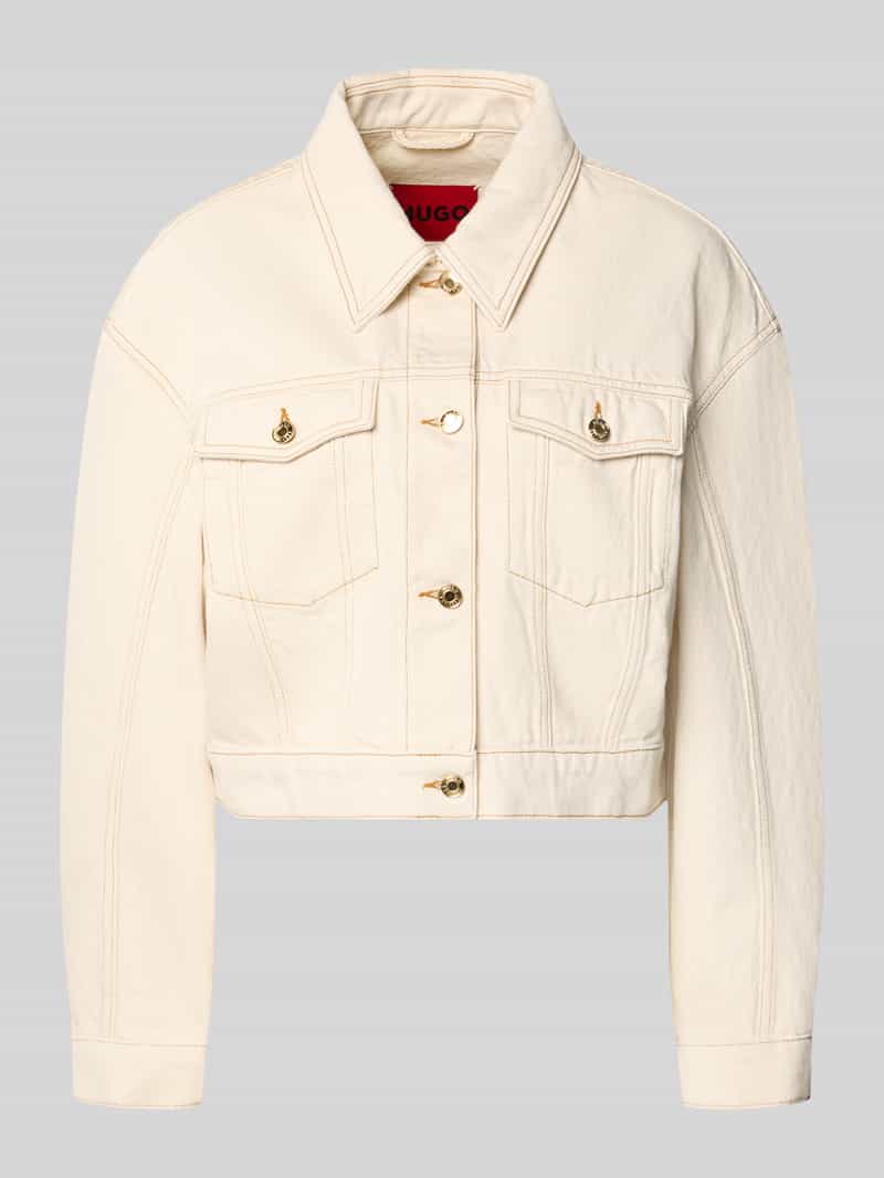 Kurtka jeansowa o kroju krój regular fit z czystej bawełny model 'GISOLIA'