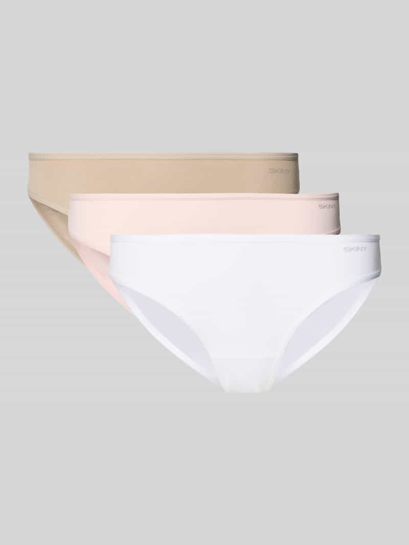 Slipy o kroju slim fit z nadrukiem z logo w zestaw 3 szt.