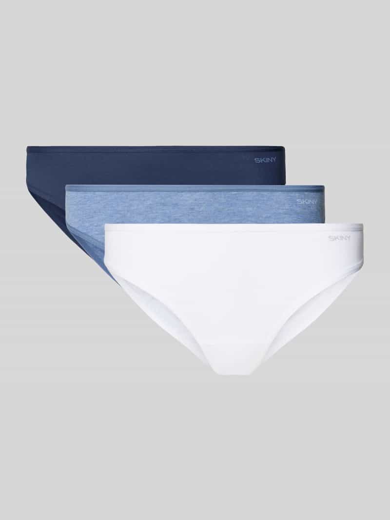 Slipy o kroju slim fit z nadrukiem z logo w zestaw 3 szt.