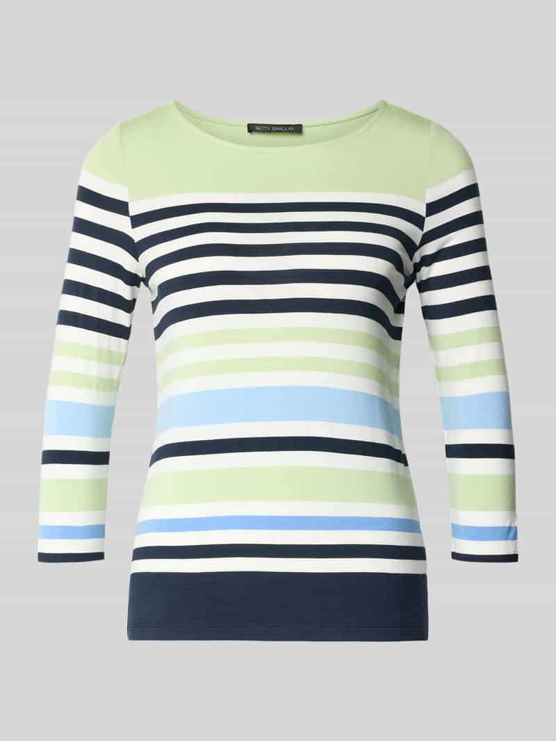 t-shirt z mieszanka wiskozy i elastanu z rękaw o dł. 3/4