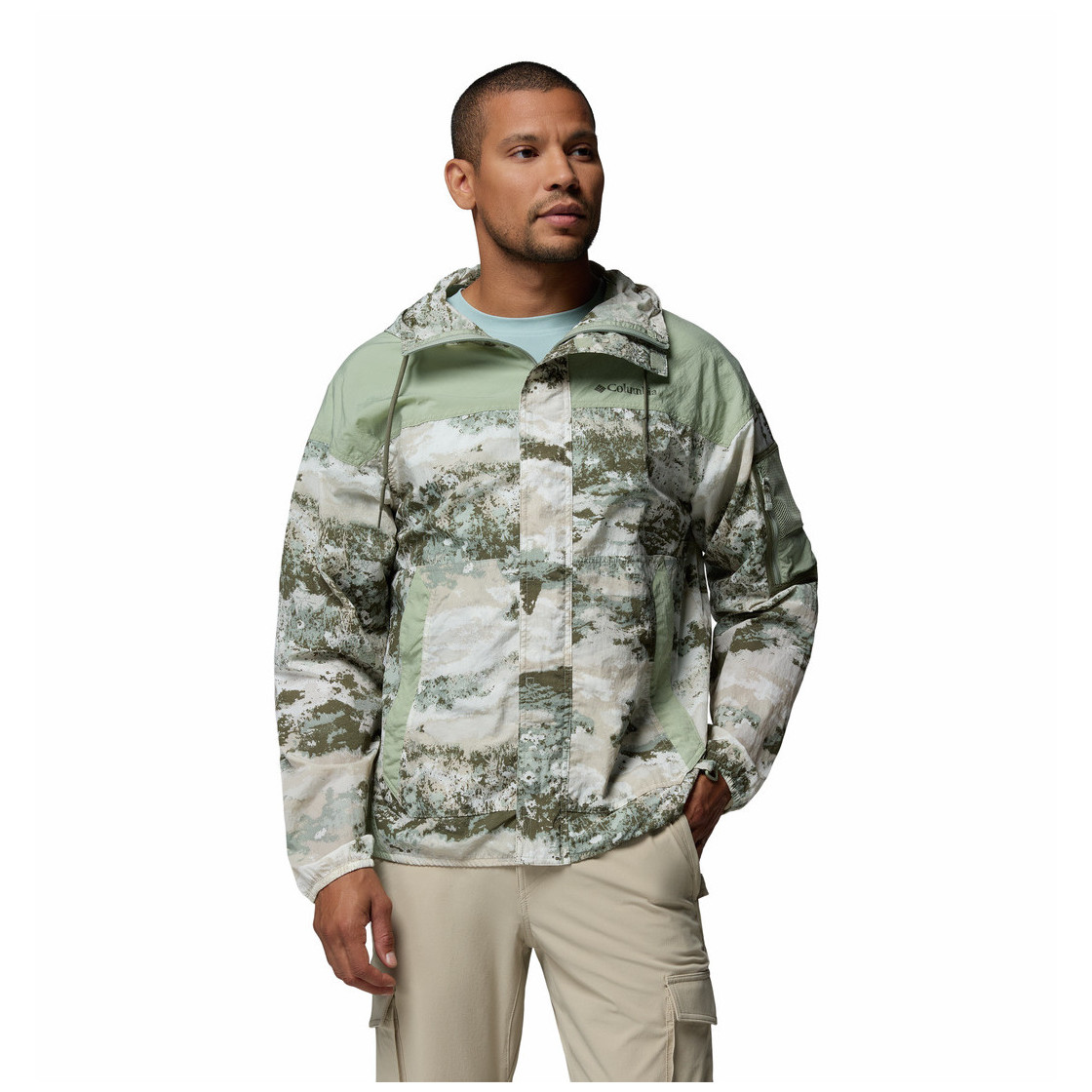 Męska wiatrówka Columbia Challenger™ II Novelty Windbreaker Rozmiar: XL / Kolor: biały/zielony