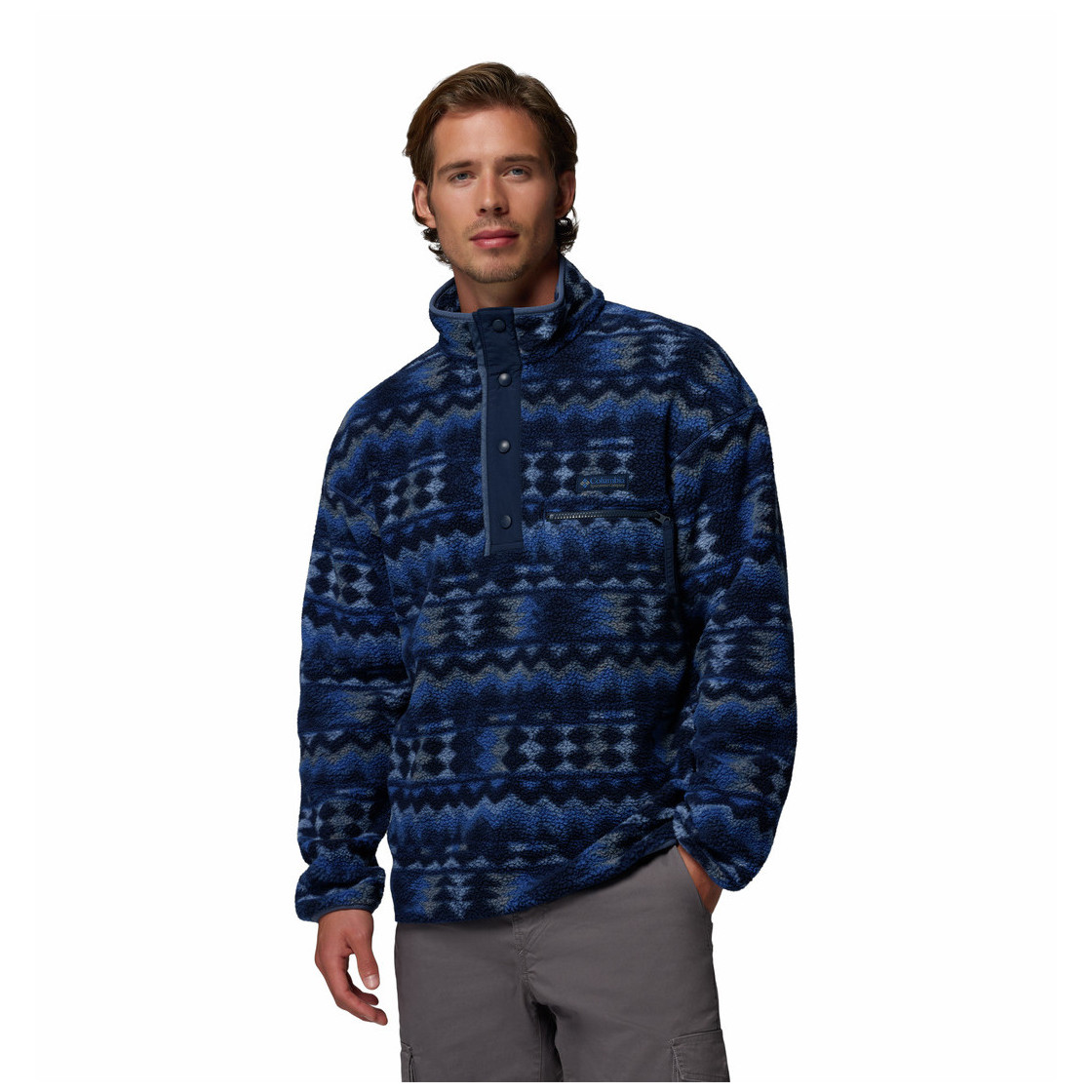 Męska bluza Columbia Helvetia™ II Printed Half Snap Fleece Rozmiar: XL / Kolor: niebieski