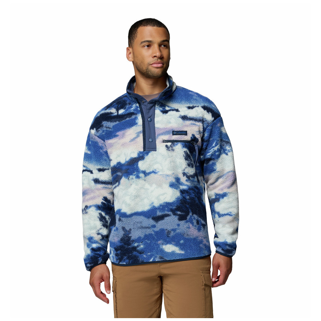 Męska bluza Columbia Helvetia™ II Printed Half Snap Fleece Rozmiar: XL / Kolor: niebieski/biały