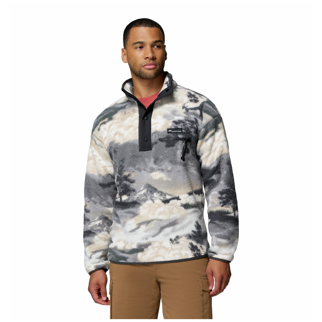 Męska bluza Columbia Helvetia™ II Printed Half Snap Fleece Rozmiar: XXL / Kolor: szary