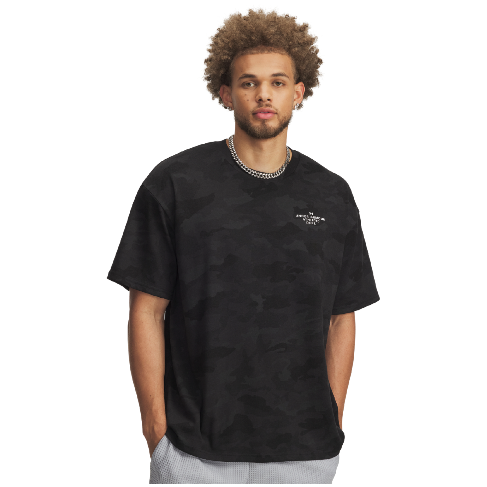 Koszulka męska Under Armour Hwt Athletic Dept Aop Ss Rozmiar: L / Kolor: czarny/biały