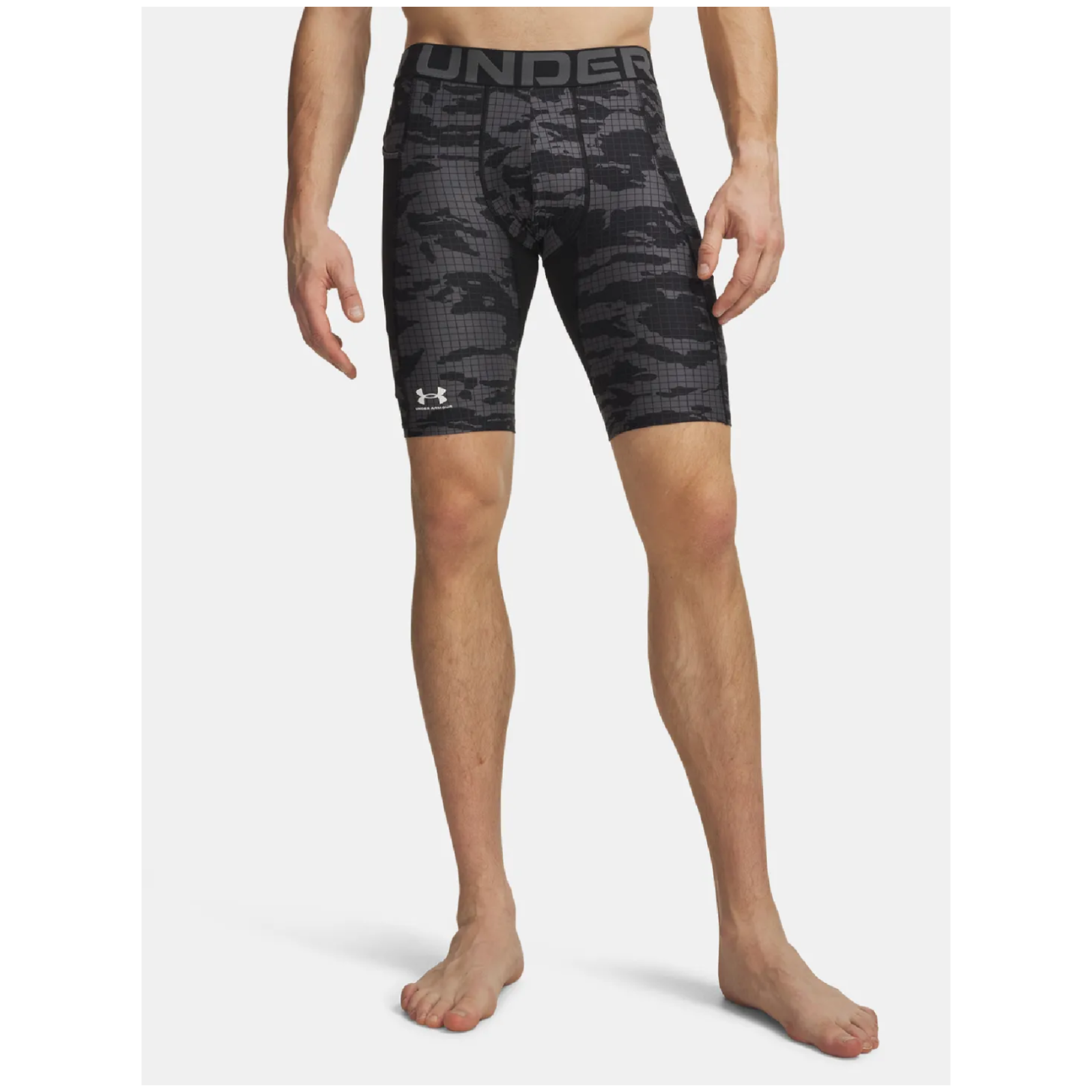 Męskie kalesony Under Armour Hg Printed Lng Short Rozmiar: L / Kolor: czarny/szary