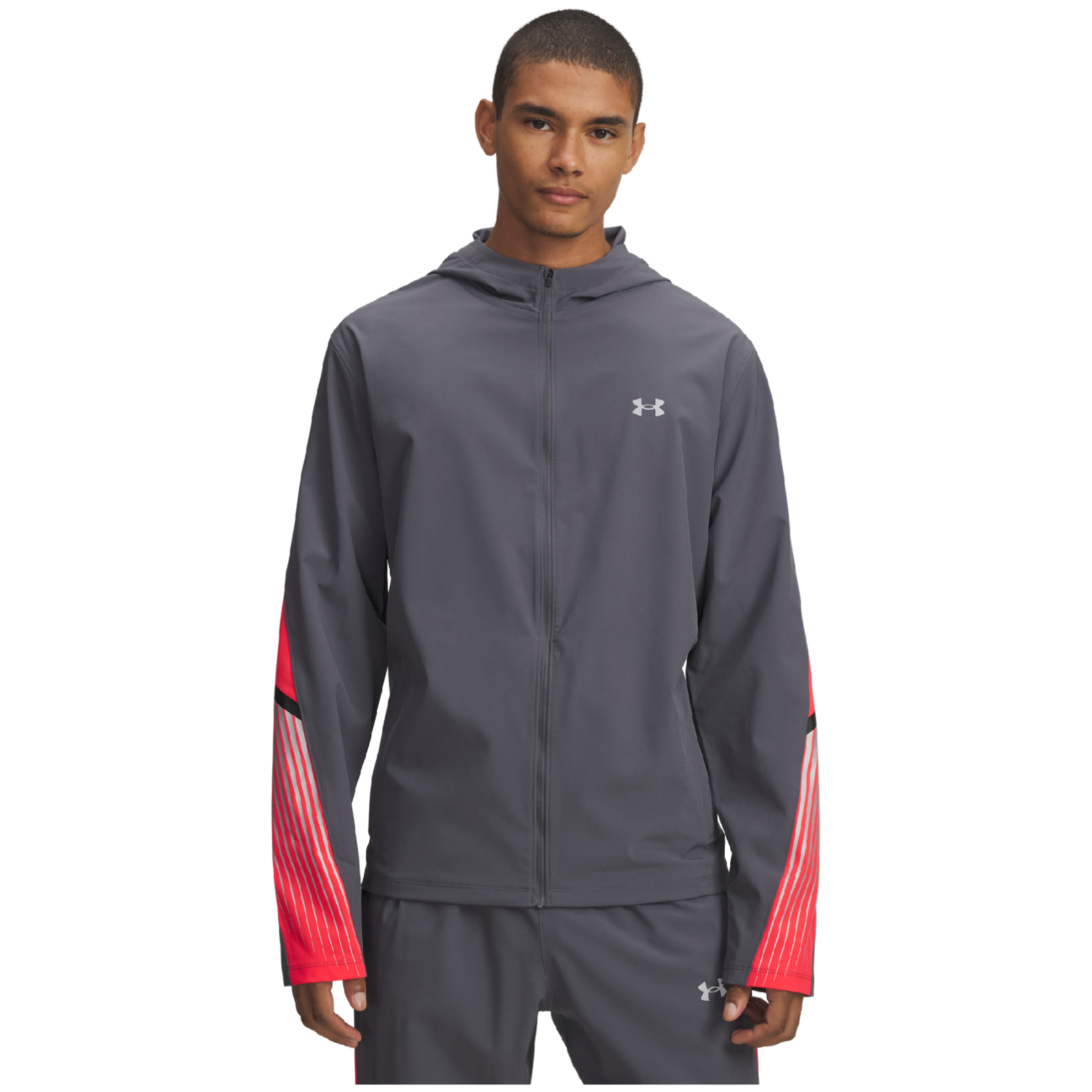 Kurtka męska Under Armour Velociti Storm Hooded Jkt Rozmiar: M / Kolor: szary/czerwony