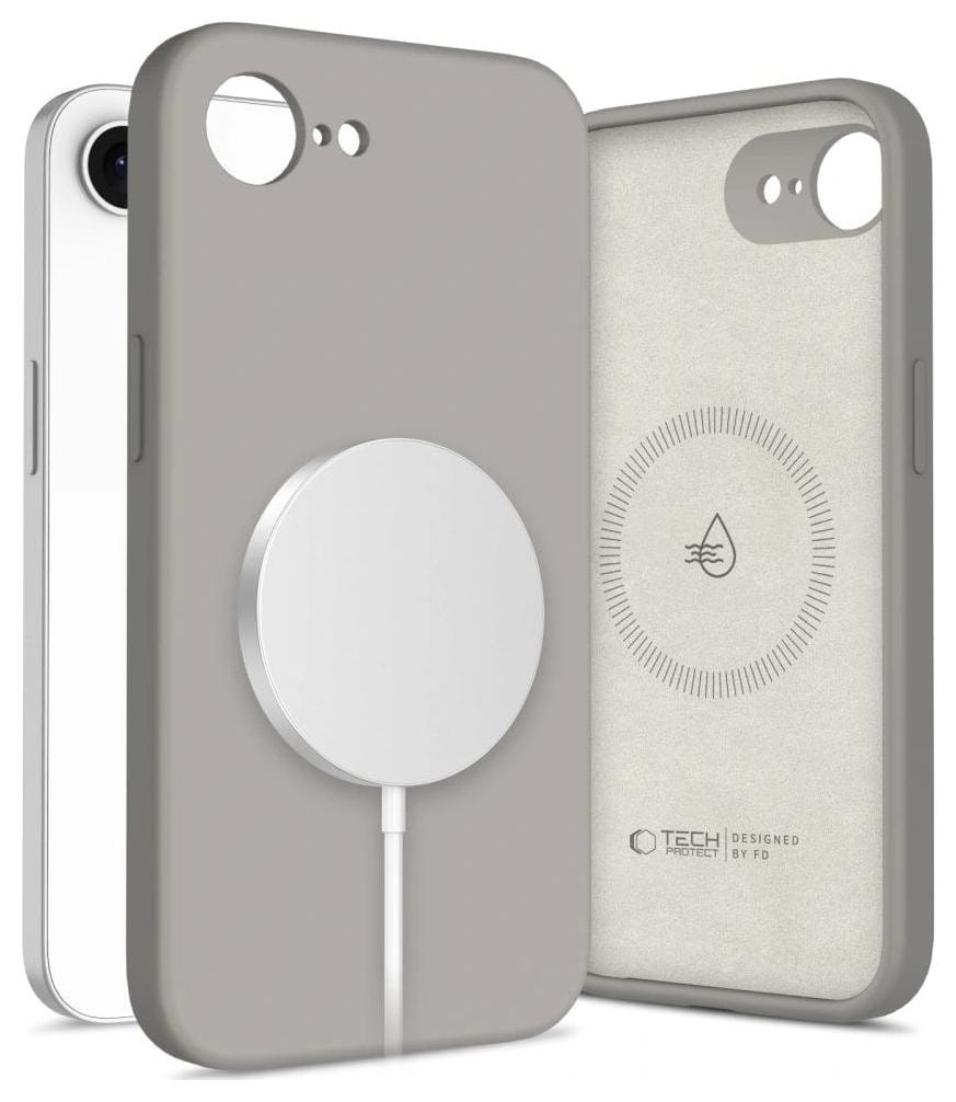 Tech-Protect Silicone Magsafe iPhone 16E / 17E stone grey