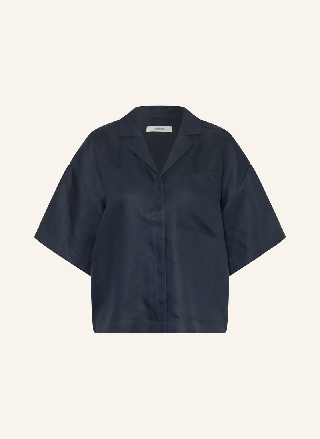 Selected Femme Bluzka Z Lnu blau