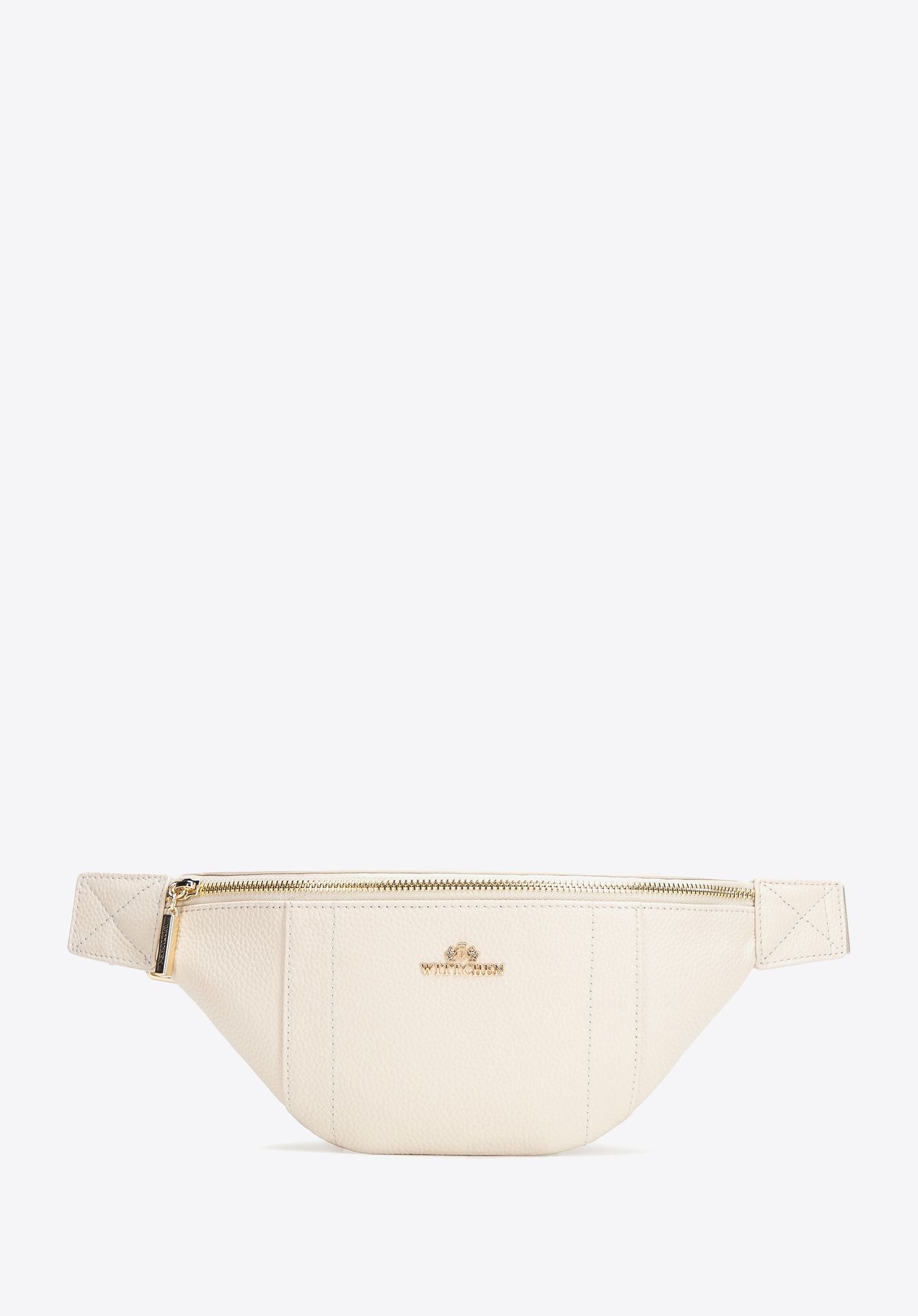 Torebka nerka ze skóry naturalnej kremowa