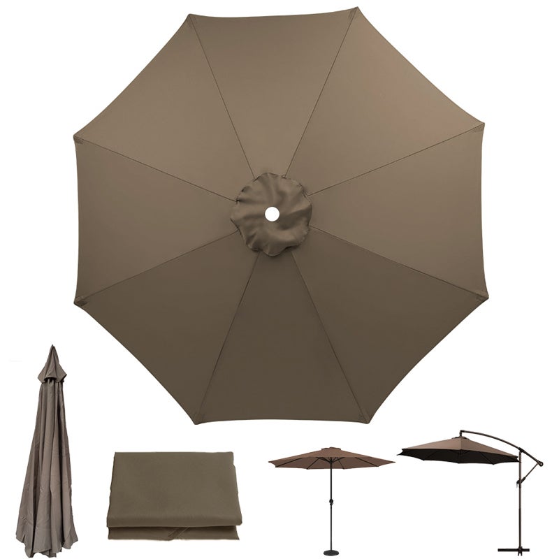 Płótno wymienne do parasola tarasowego, ochrona UV, wodoodporne, płótno do parasola z 8 żeberkami (tylko płótno do parasola, 3 m)