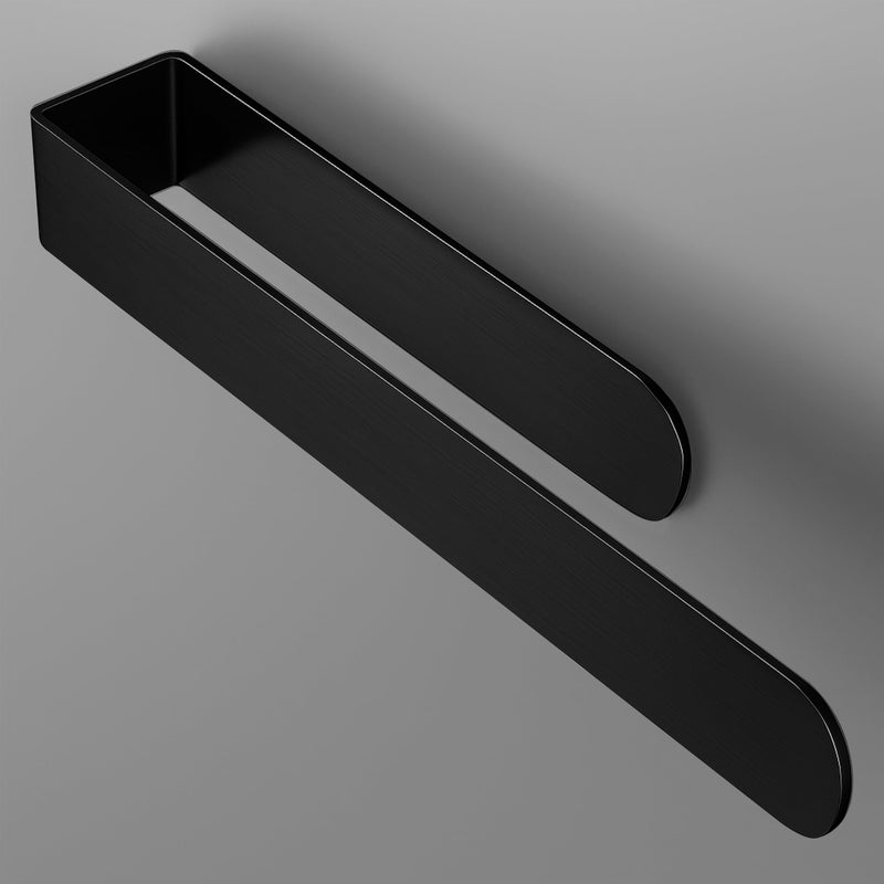 Samoprzylepny wieszak na ręczniki, uchwyt ścienny do łazienki, bez konieczności wiercenia otworów, łatwa instalacja (czarny, 37 cm)