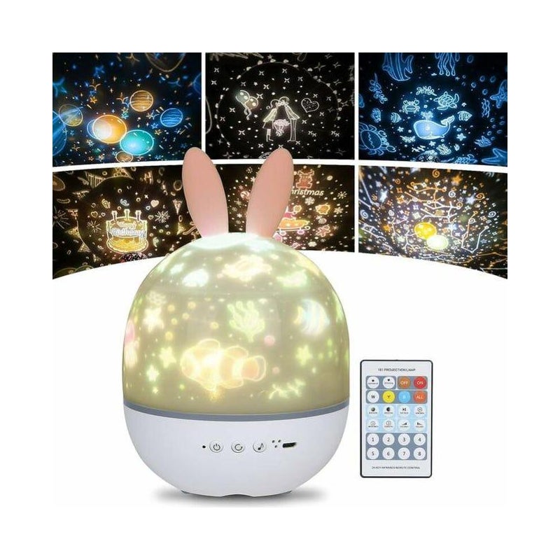 Lampka nocna dla dziecka projektor gwiazd obrotowa muzyczna lampka nocna timer pilot zdalnego sterowania kolorów LED gwiaździste niebo dla niemowląt