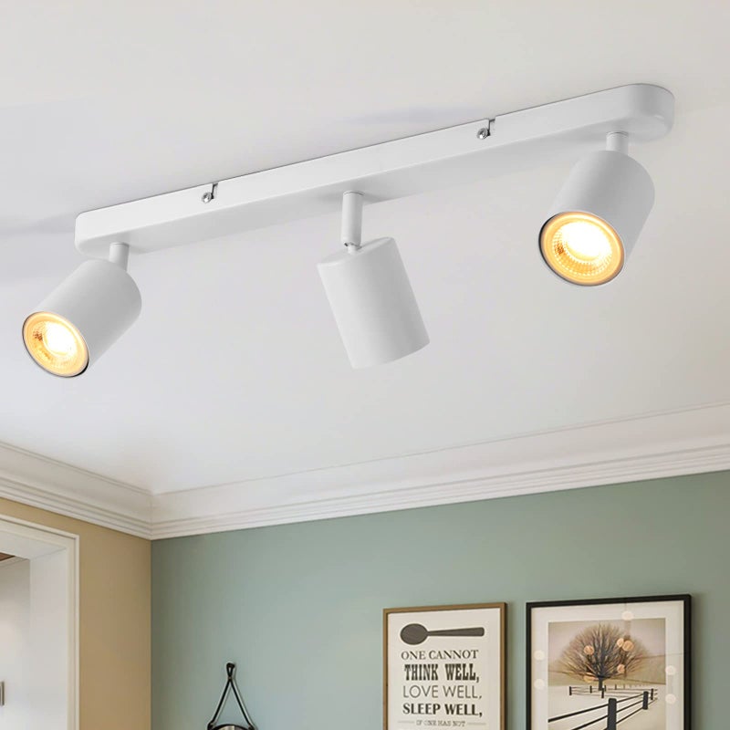 Reflektor LED GU10, regulowana lampa sufitowa LED, nowoczesny reflektor do kuchni, sypialni, salonu – żarówki nie są dołączone (białe, 3 żarówki)