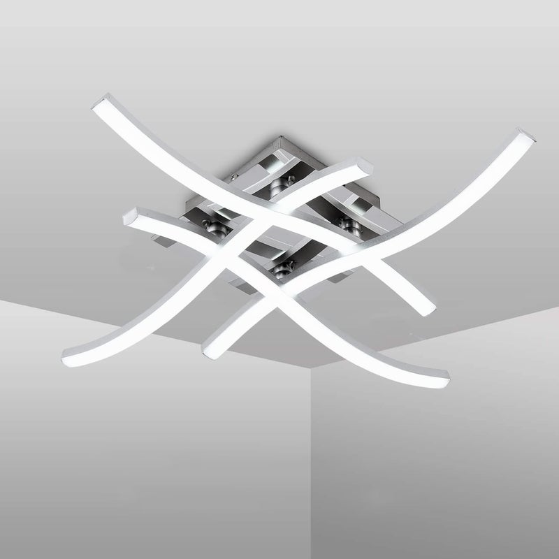 Plafon LED, Żyrandol w kształcie fali, Designerski plafon LED, Energooszczędny kinkiet LED, Zimne białe światło 6000 K, 48 cm
