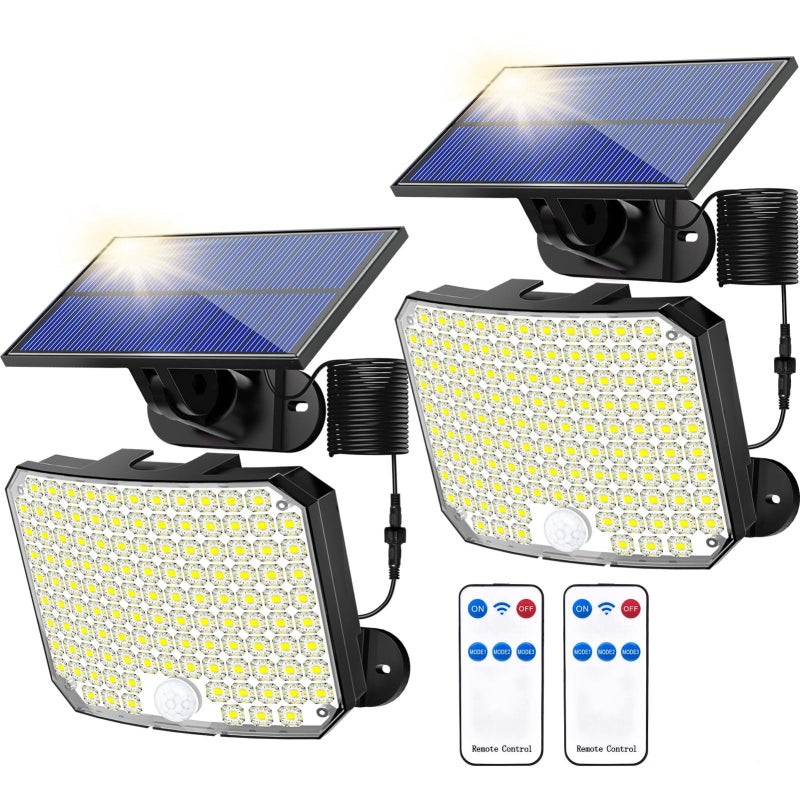 Zewnętrzne lampy solarne solarne kinkiety ścienne diodami LED czujnikiem ruchu pilotem zdalnego sterowania wodoodporne światło bezpieczeństwa sztuki