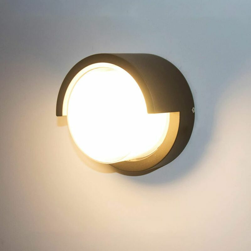 Światła ścienne LED, modny kinkiet zewnętrzny z abażurem, kinkiet wewnętrzny wtykowy, lampa ogrodowa (czarny)