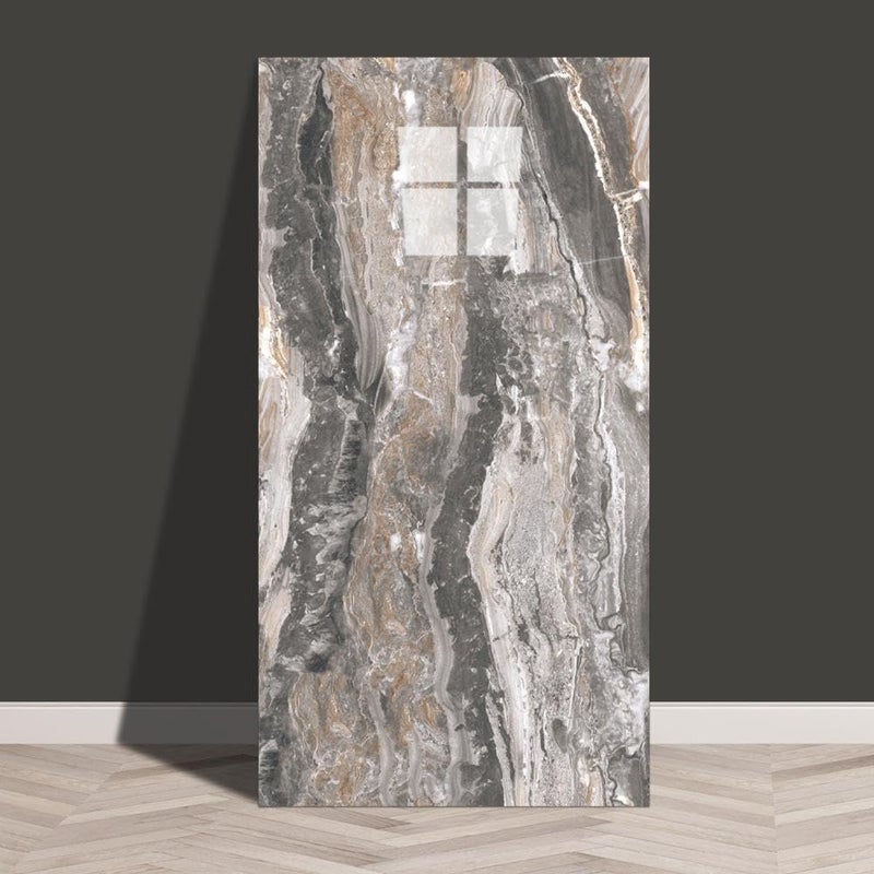 Zestaw 10 tapet, styl współczesny – Wodoodporna tapeta z efektem marmuru, samoprzylepna, usuwalna, 30 x 60 cm, szary E