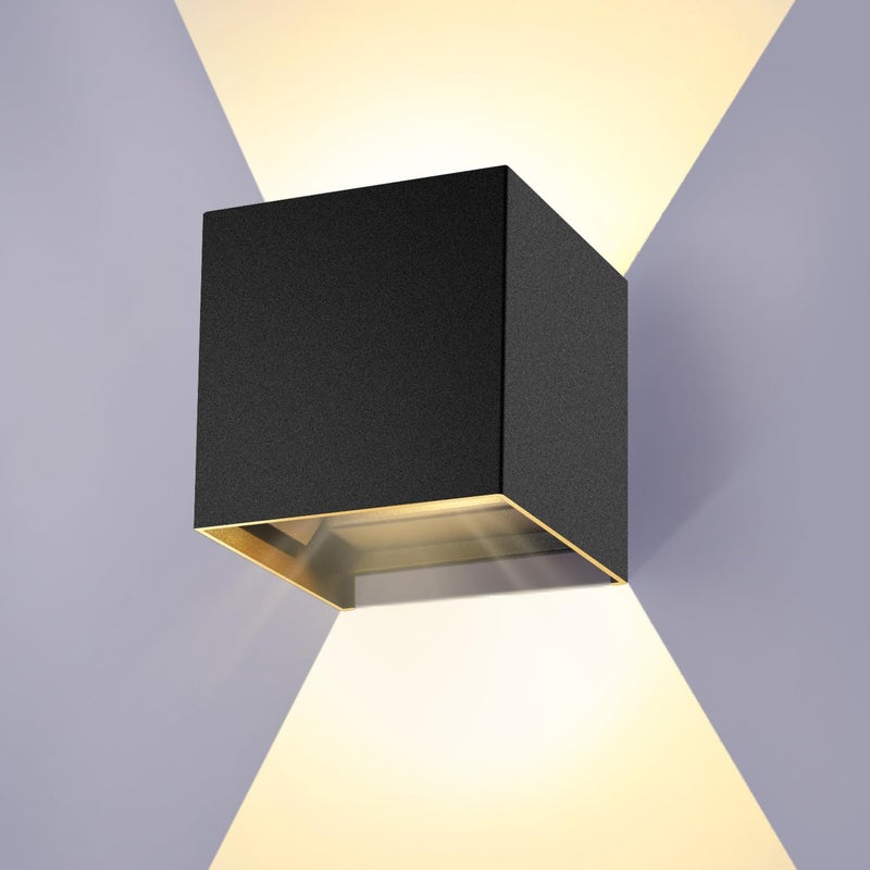 Kinkiet wewnętrzny/zewnętrzny 12W, Wodoodporna lampa ścienna LED IP65 z regulacją, Lampa Up Down Design 3000K Biała Ciepła