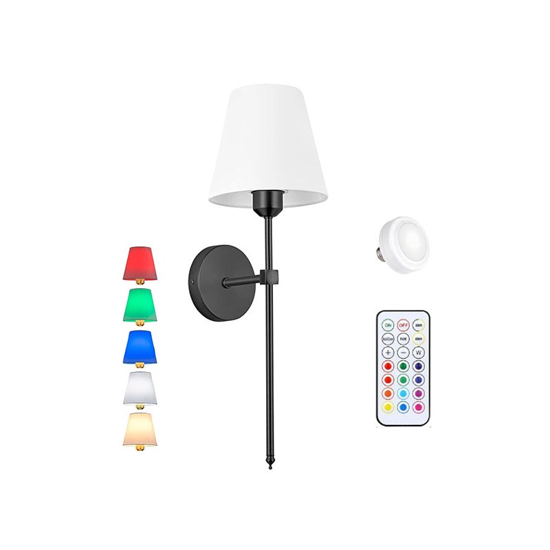 Kinkiety ścienne 1 sztuka, kinkiety industrialne, pilot zdalnego sterowania, ściemnialne - czarne