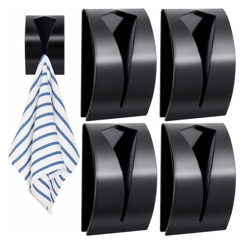 4-częściowy wieszak na ręczniki kuchenne, samoprzylepne haczyki ze stali nierdzewnej, bez wiercenia, montaż na ścianie